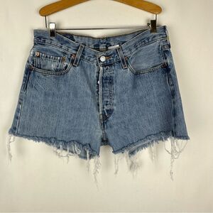 Distress Levi’s button fly cut off shorts size 33